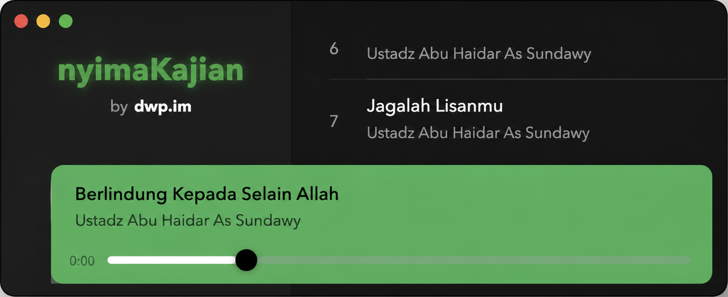 Now playing bar nyimaKajian